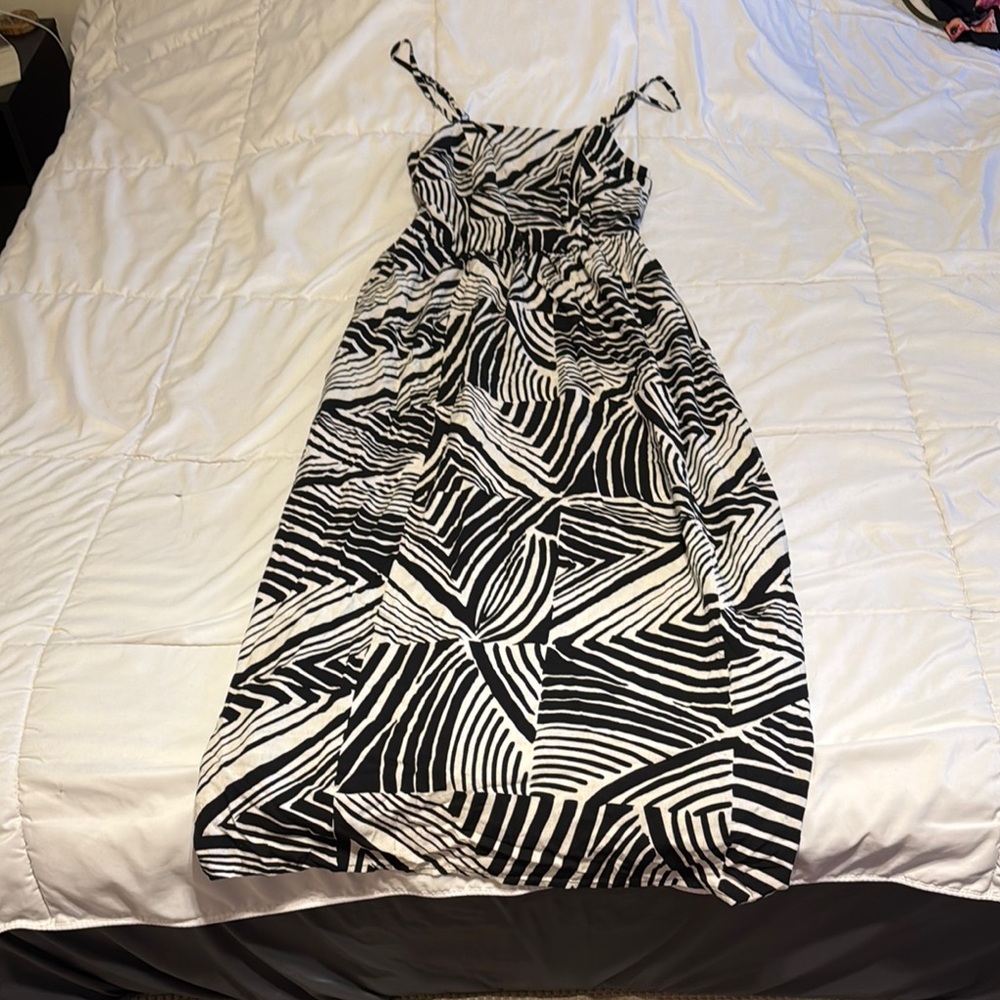 As U Wish Black and White Maxi Sundress